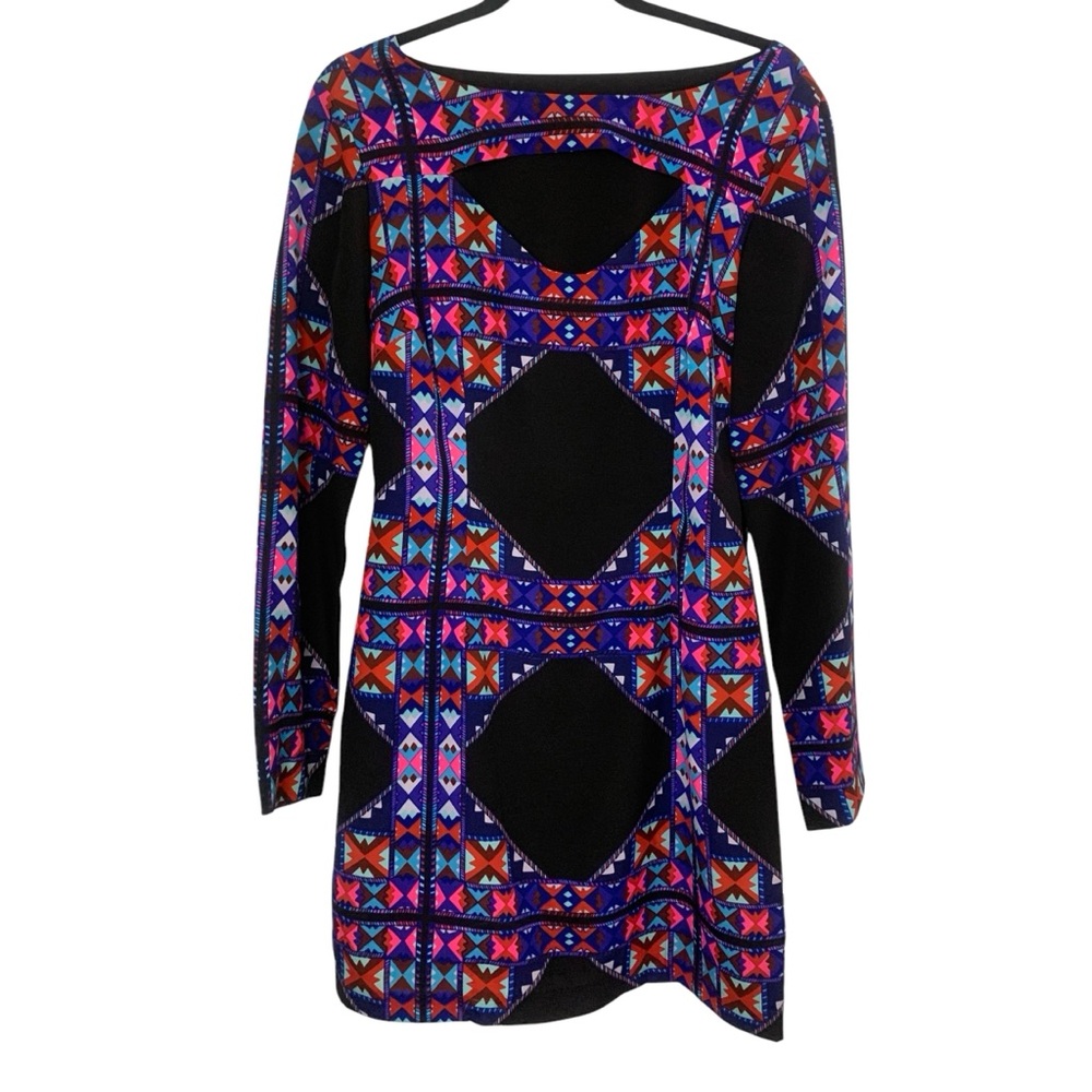 Mara Hoffman Blue & Pink Geometric Print Cut Out Size 10 Dress